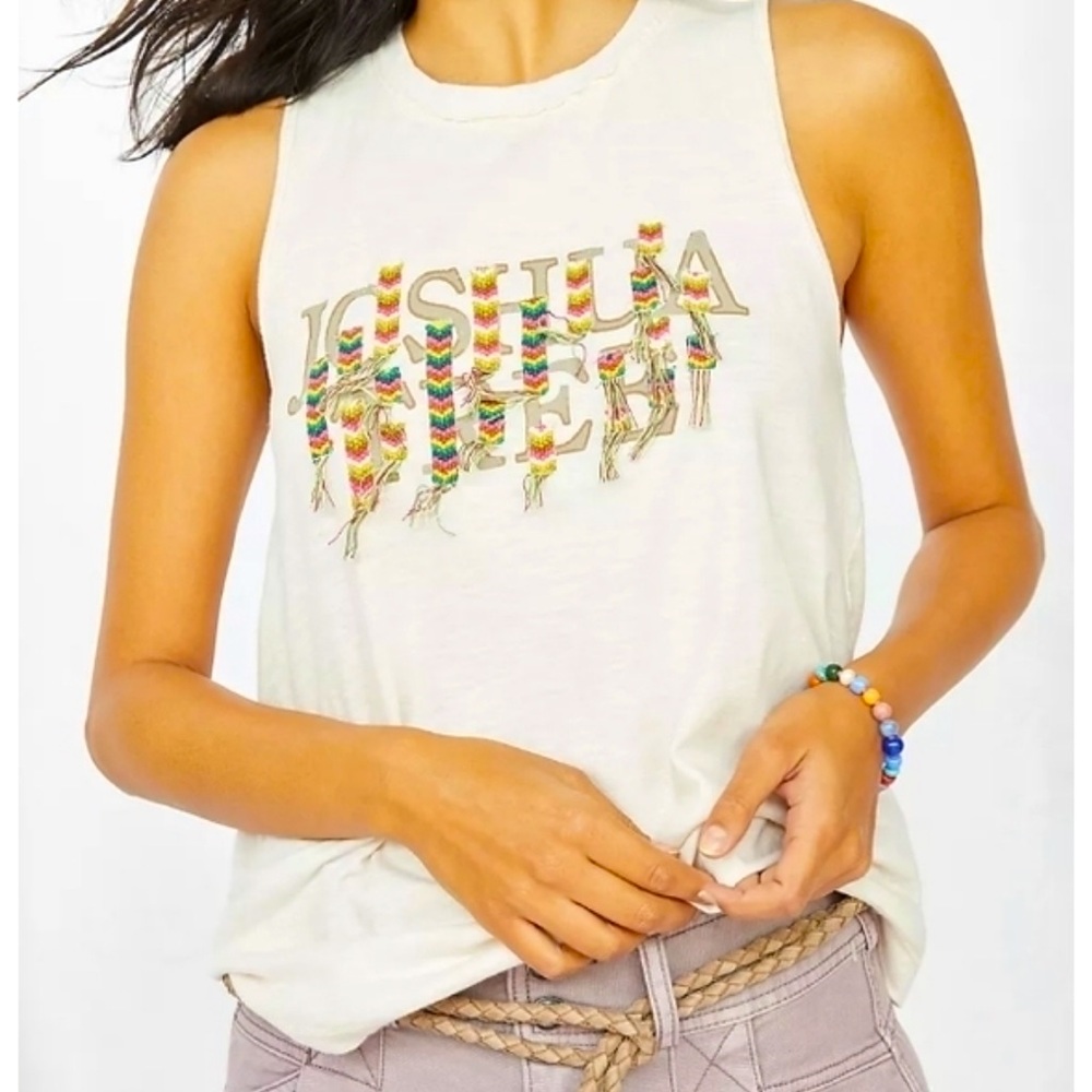 ANTHROPOLOGIE Pilcro Twist Back Embroidered Tank Top S